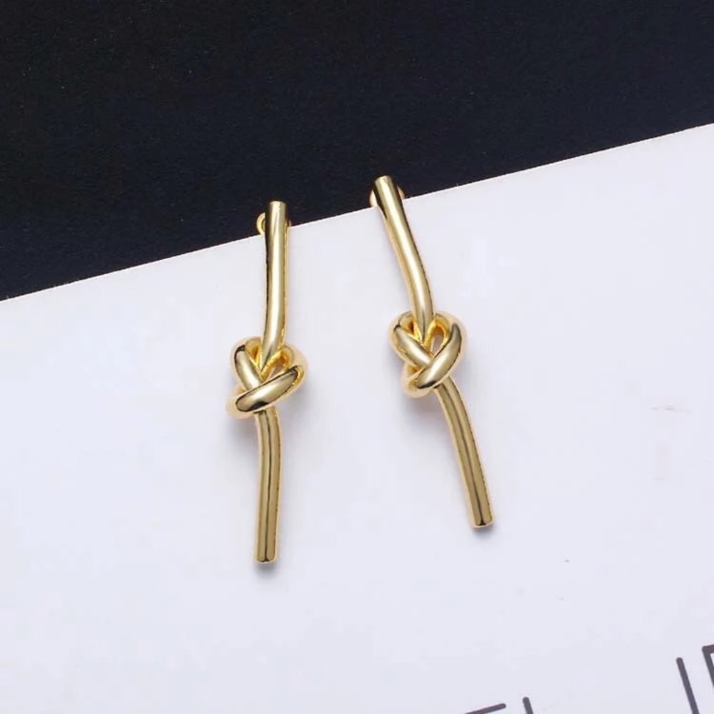 🎉 New Knot Gold Plated Climber Earrings set